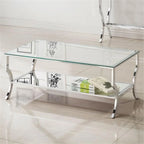 Coaster Contemporary Glass Top Rectangular Coffee Table in Clear