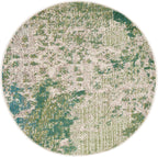 Madison Collection Area Rug - 5' Round, Green & Ivory, Modern Abstract Design, Non-Shedding & Easy Care, Ideal for High Traffic Areas in Living Room, Bedroom (MAD499Y)