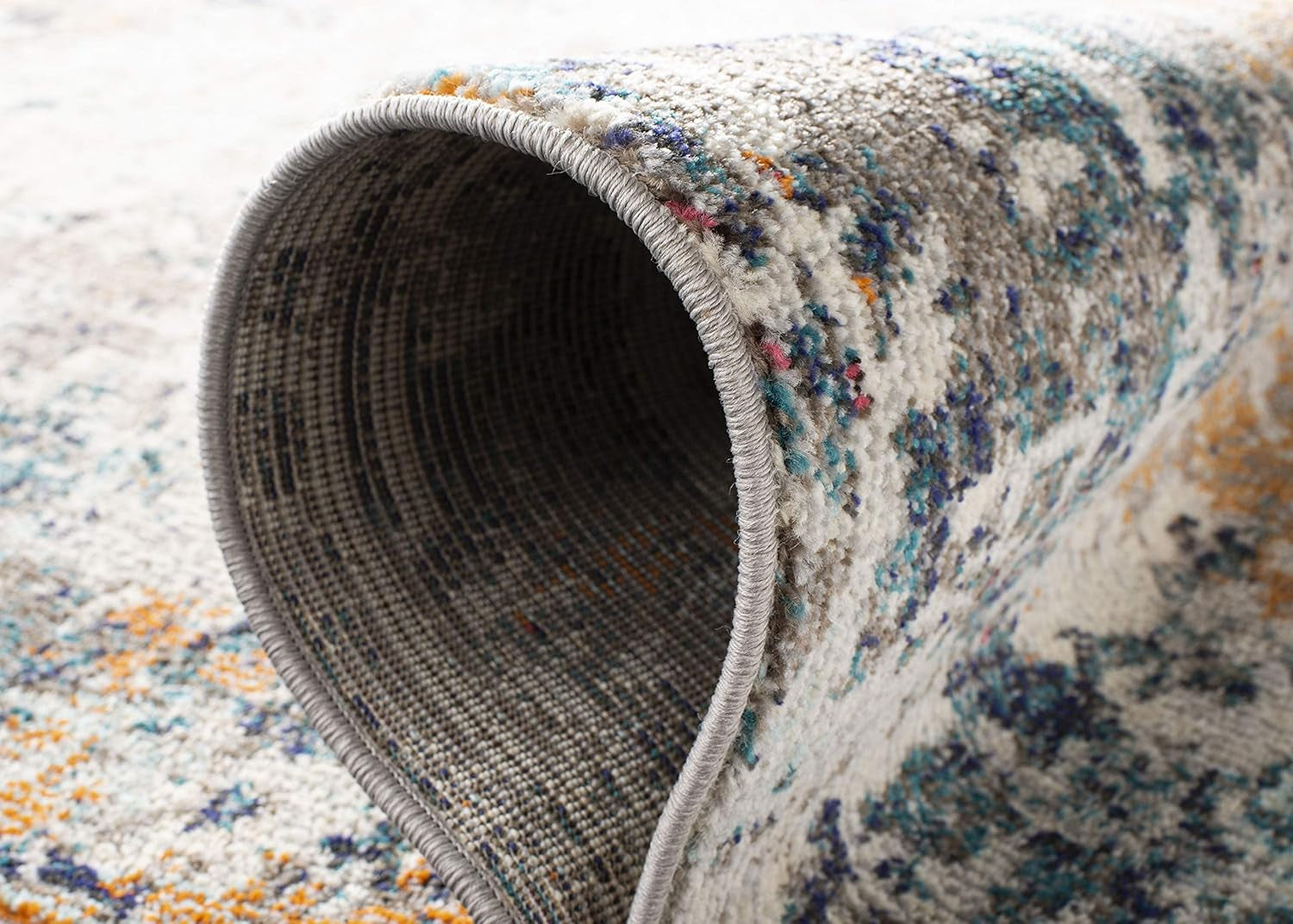 Madison Collection Runner Rug - 2' X 8', Grey & Beige, Modern Abstract Design, Non-Shedding & Easy Care, Ideal for High Traffic Areas in Living Room, Bedroom (MAD453A)