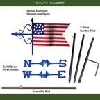 Americana Flag Garden Weathervane - with Garden Pole