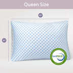 Temperature Queen Pillows Set of 2, Regulating and Adjustable Soft Memory Foam Cooling Bed Pillows Queen Size Pillows Set of 2, 20" X 30"