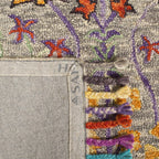 Blossom Collection Accent Rug - 4' X 6', Grey & Multi, Handmade Tassel Wool, Ideal for High Traffic Areas in Entryway, Living Room, Bedroom (BLM453A)