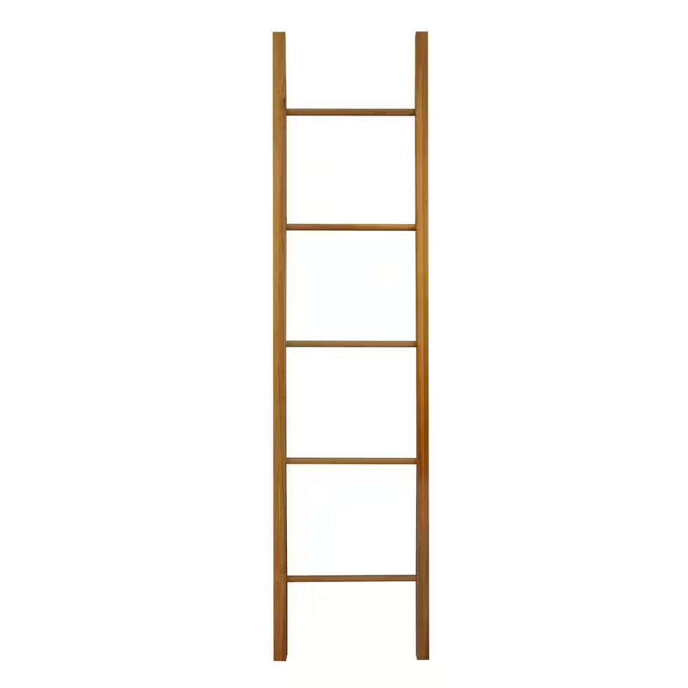 Natural 100% Solid American Cherry Decorative Ladder Shelving Unit (19 In. W X 1.75 In. D X 80 In. H)