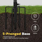 29 In. H round Polyresin Garden Birdbath with Metal Stake in Bronze