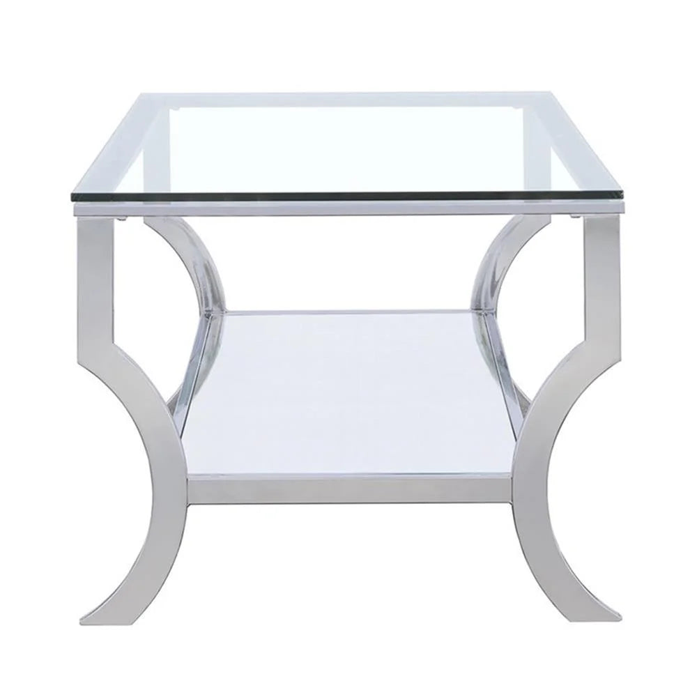 Coaster Contemporary Glass Top Rectangular Coffee Table in Clear
