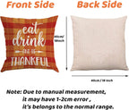 Fall Pillow Covers 18X18 Inch Thanksgiving Farmhouse Decorative Throw Pillow Insert Set of 4, Linen Fall Pillow Covers with Zipper, Maple Leaf, Pumpkin, Truck Design, Autumn Decor for Home