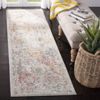Madison Collection Runner Rug - 2'3" X 14', Grey & Gold, Boho Chic Distressed Design, Non-Shedding & Easy Care, Ideal for High Traffic Areas in Living Room, Bedroom (MAD611F)