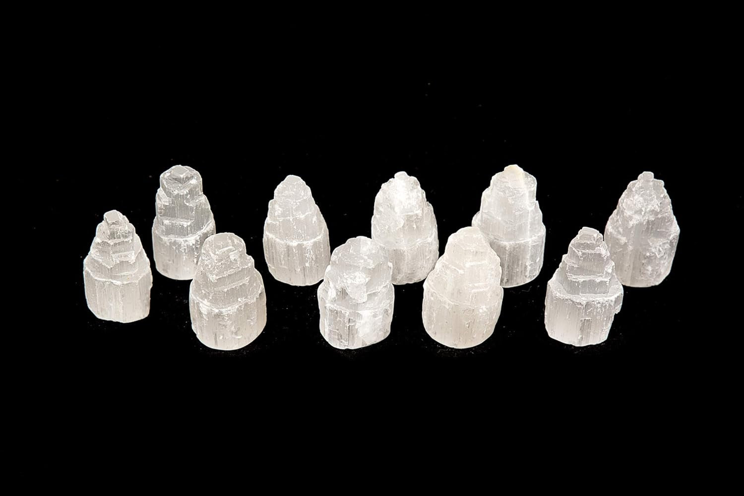 Set of 10 White Selenite Sky Tower Skyscraper Reiki Chakra Stone Crystal Healing Energy Tower 6-7Cm Tall