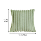 Corduroy Throw Pillows for Couch 18" X 18" Soft Plush Striped Square Pillow Indoor Decor Pillows for Sofa Couch Living Room Decoration, Throw Pillows under 10$, 1 Pack, Cream White