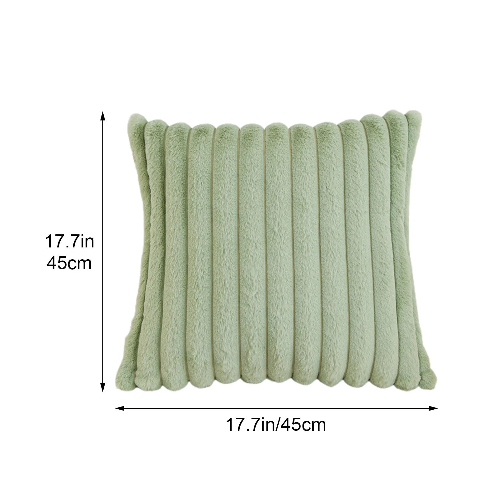 Corduroy Throw Pillows for Couch 18" X 18" Soft Plush Striped Square Pillow Indoor Decor Pillows for Sofa Couch Living Room Decoration, Throw Pillows under 10$, 1 Pack, Cream White