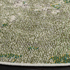 Madison Collection Area Rug - 5' Round, Green & Ivory, Modern Abstract Design, Non-Shedding & Easy Care, Ideal for High Traffic Areas in Living Room, Bedroom (MAD499Y)