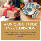 Ceramic Serving and Dipping Set - Handmade Boho Turquoise Hamsa