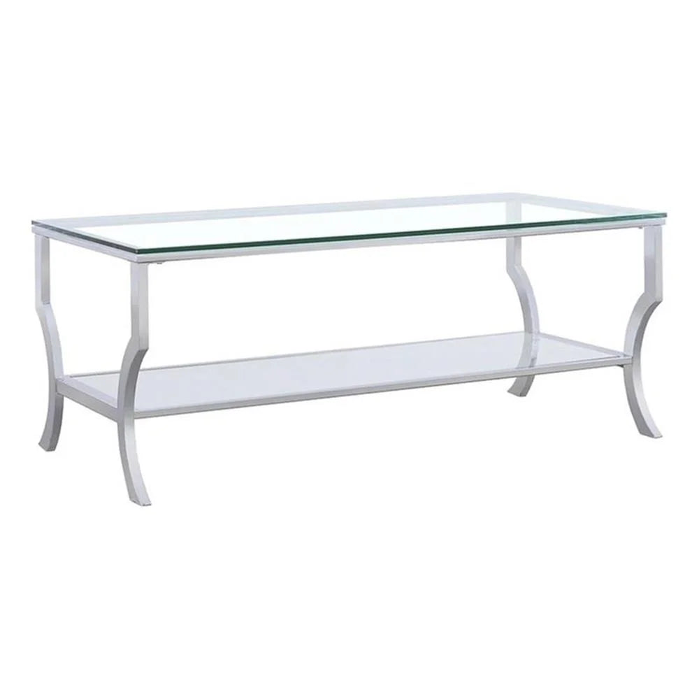 Coaster Contemporary Glass Top Rectangular Coffee Table in Clear