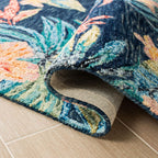 Aspen Collection Area Rug - 5' X 8', Blue & Pink, Handmade Botanical Wool, Ideal for High Traffic Areas in Living Room, Bedroom (APN524N)