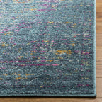 Madison Collection Area Rug - 5'1" X 7'6", Blue & Fuchsia, Boho Chic Distressed Design, Non-Shedding & Easy Care, Ideal for High Traffic Areas in Living Room, Bedroom (MAD122C)