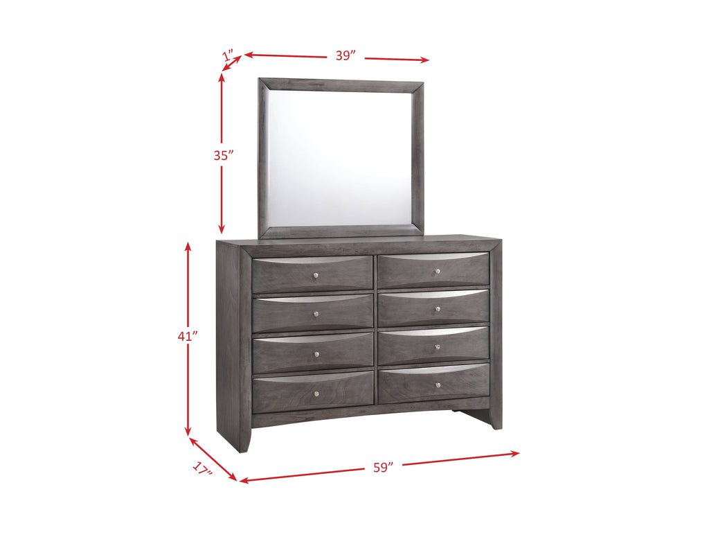 Madison Dresser with Mirror, Gray