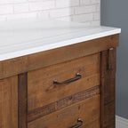 Telluride 60-In Distressed Pine Undermount Single Sink Bathroom Vanity with White Quartz Top