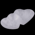 Selenite Twin Heart Bowl for Crystals Charging – Large 6.75” Selenite Crystal Bowl – Mined & Crafted in Morocco – Ideal for Cleansing & Recharging Healing Stones, Meditation, & Décor