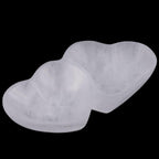 Selenite Twin Heart Bowl for Crystals Charging – Large 6.75” Selenite Crystal Bowl – Mined & Crafted in Morocco – Ideal for Cleansing & Recharging Healing Stones, Meditation, & Décor