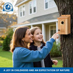2-Pack Wood Bird Houses for outside Clearance with Copper Guard, Cedar Bird House Outdoor, Bluebird Assembly Required