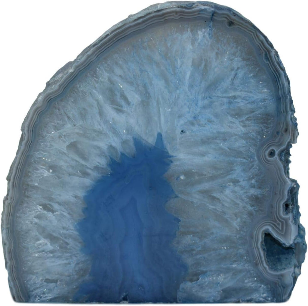 Agate Geode Tealight Holder - Handcrafted Blue Candle Holder for Living Room, Dining Table & Gifting - Reflective Ambiance, Positive Energy, Stress Reliever - Blue