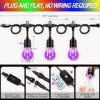 Ipstank 48FT Outdoor Patio Lights Color Changing, RGB LED String Lights with ...