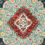 Madison Collection Accent Rug - 4' X 6', Navy & Turquoise, Medallion Distressed Design, Non-Shedding & Easy Care, Ideal for High Traffic Areas in Entryway, Living Room, Bedroom (MAD252N)