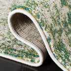 Madison Collection Area Rug - 5' Round, Green & Ivory, Modern Abstract Design, Non-Shedding & Easy Care, Ideal for High Traffic Areas in Living Room, Bedroom (MAD499Y)