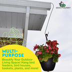 Metal Tree Branch Hook, 23 Inch Long, Black, 3-Pack, Premium Extra Thick 1/5 Inch Diameter Rust Resistant Steel S-Hooks for Bird Feeders and Baths and More - Outdoor or Indoor Use