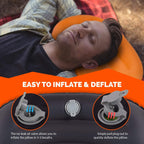 Compressible Inflatable Camping Pillow - Backpacking & Beach Use, Multiple Colors, Ergonomic Neck & Lumbar Support