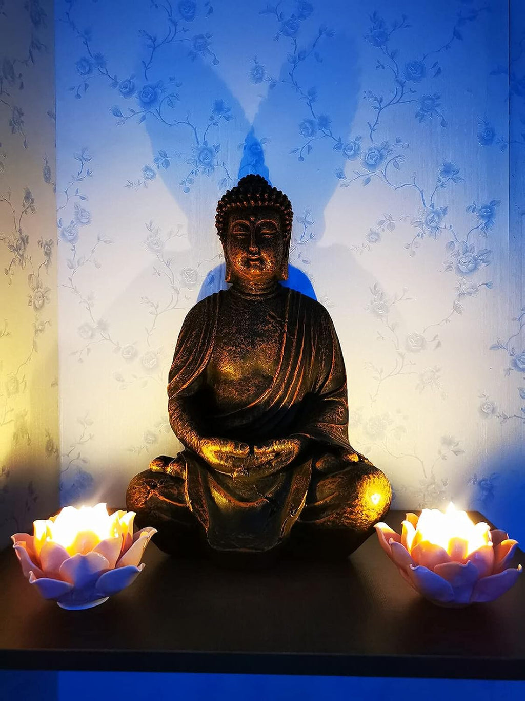 Pink Lotus Flower Candle Holder - Handmade Ceramic Lotus Tealight Candle Holders, Pink Lotus Candle Holders for Home Decoration, 1 Pack