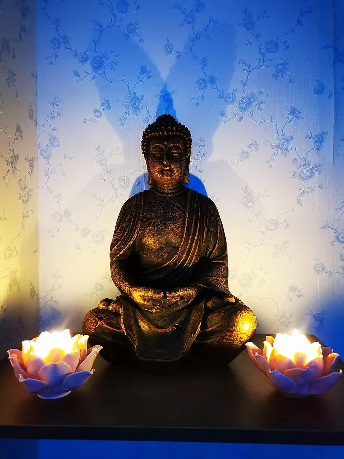 Pink Lotus Flower Candle Holder - Handmade Ceramic Lotus Tealight Candle Holders, Pink Lotus Candle Holders for Home Decoration, 1 Pack