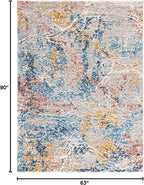 Madison Collection Area Rug - 5'3" X 7'6", Grey & Orange, Modern Abstract Design, Non-Shedding & Easy Care, Ideal for High Traffic Areas in Living Room, Bedroom (MAD494F)