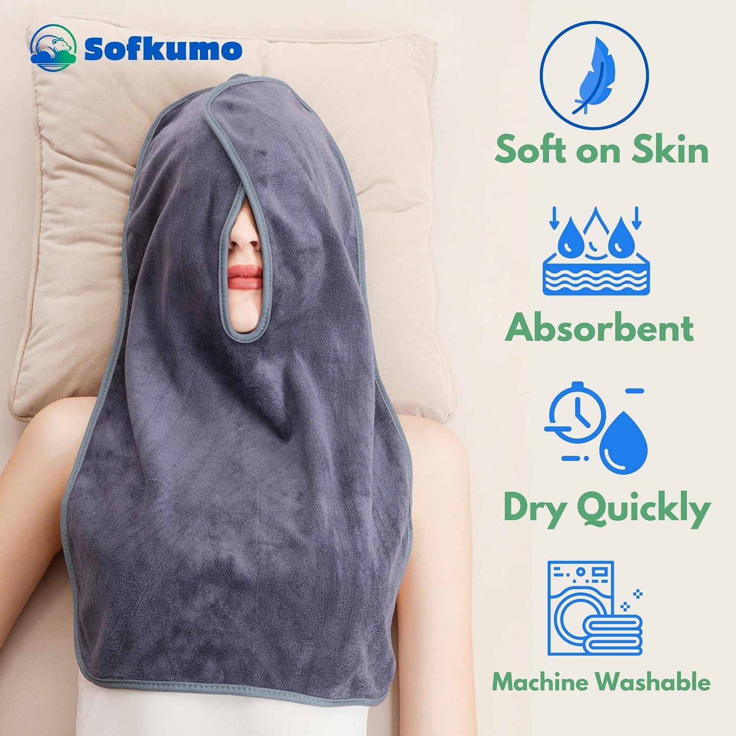 Microfiber Facial Towels - Set of 5 Spa Face Towels for Women, Professional Esthetician Supplies and Esthetician Essentials, Extra Soft, Large U Shaped Massage Spa Towels