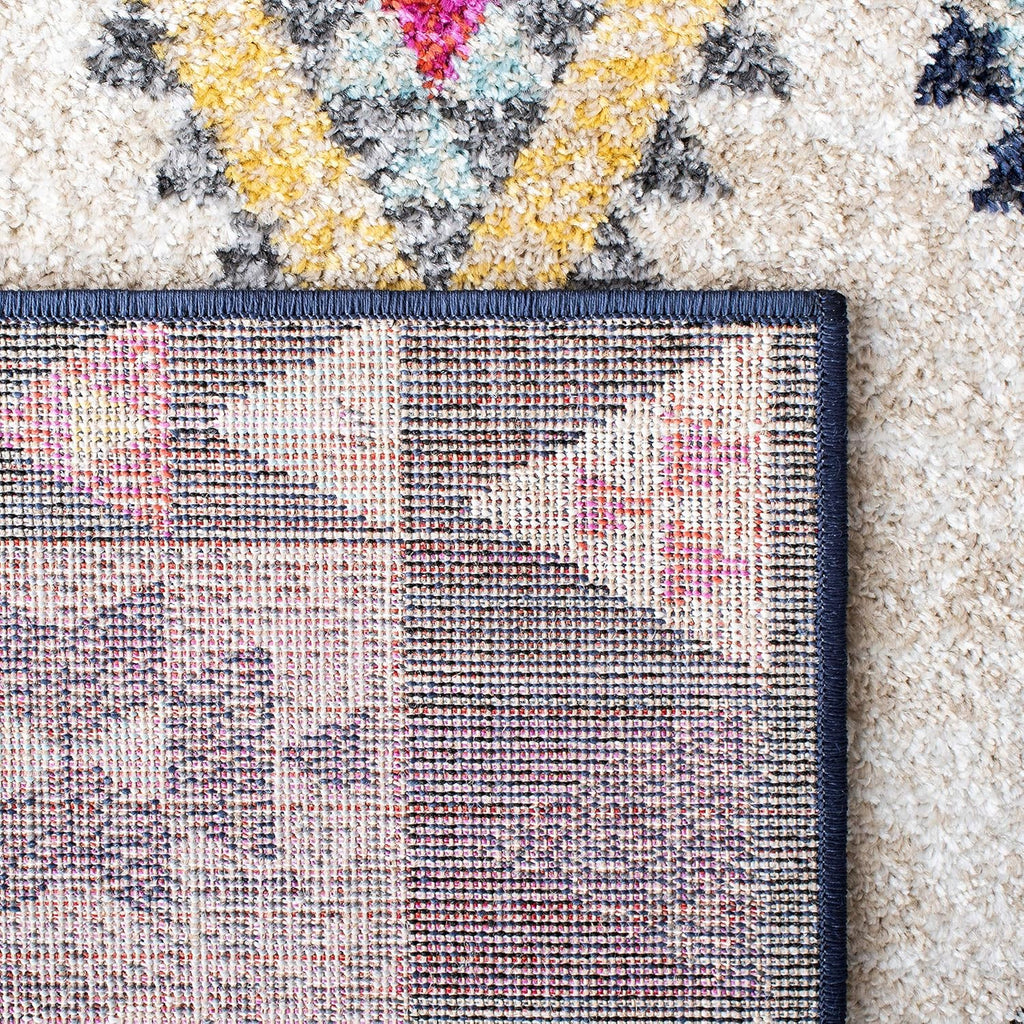 Adirondack Collection Area Rug - 5'1" X 7'6", Ivory & Grey, Boho Tribal Design, Non-Shedding & Easy Care, Ideal for High Traffic Areas in Living Room, Bedroom (ADR270A)