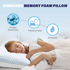 Shredded Memory Foam Pillows Cooling Pillows for Bed Sleeping Standard Size Set of 2 Pack