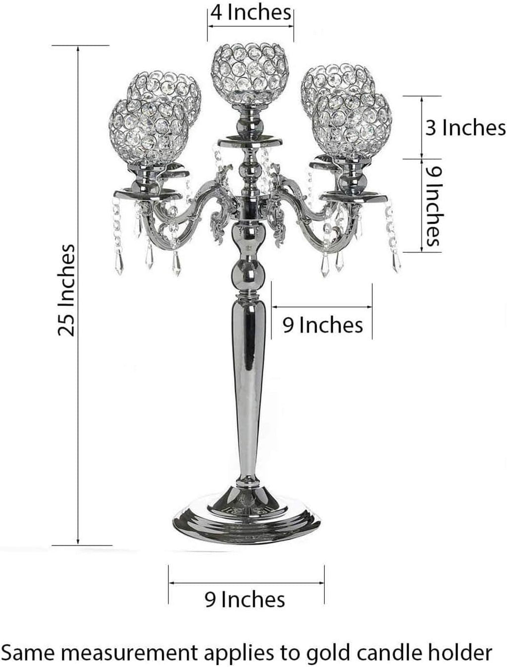 25" Tall Candelabra Chandelier Crystal Votive Candle Holder Wedding Centerpiece