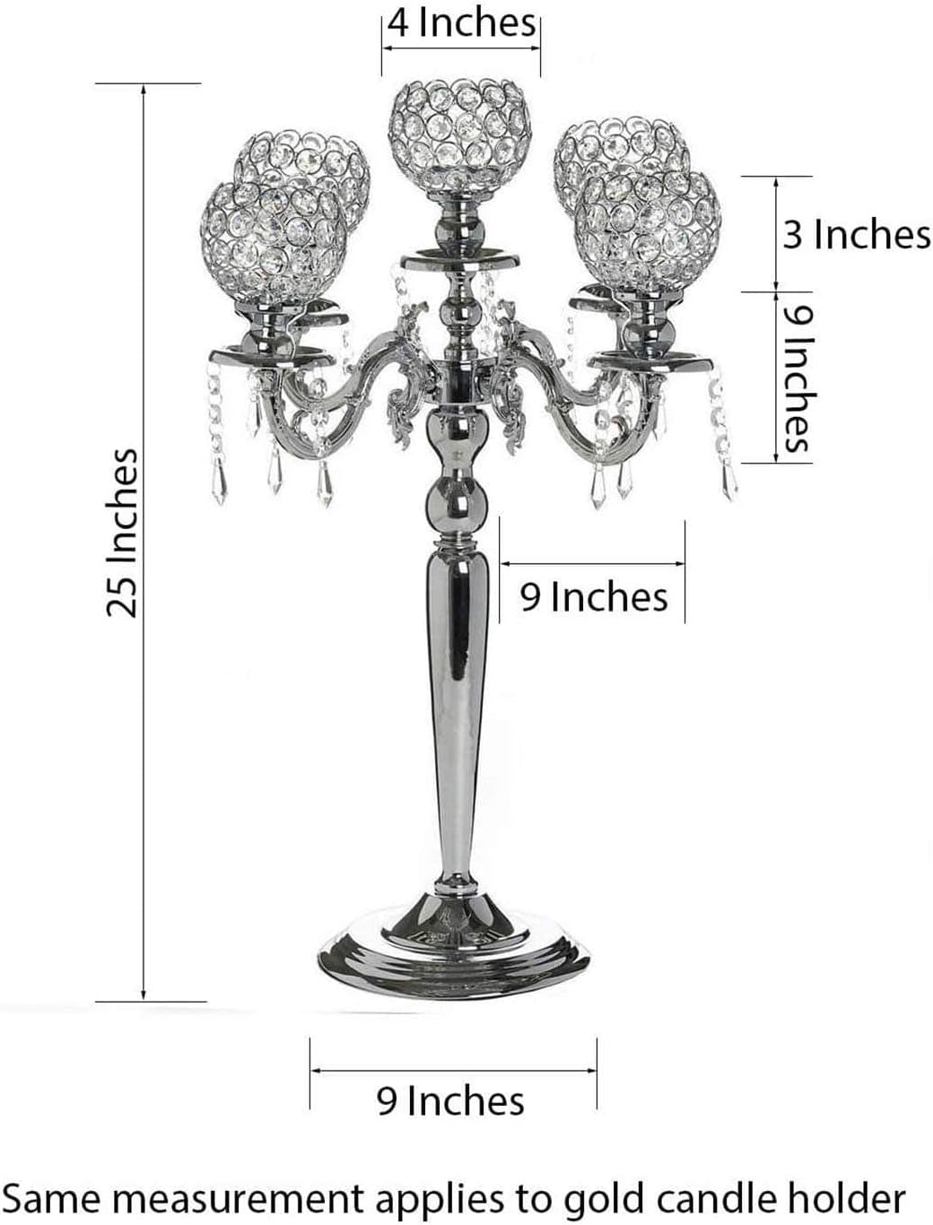 25" Tall Candelabra Chandelier Crystal Votive Candle Holder Wedding Centerpiece