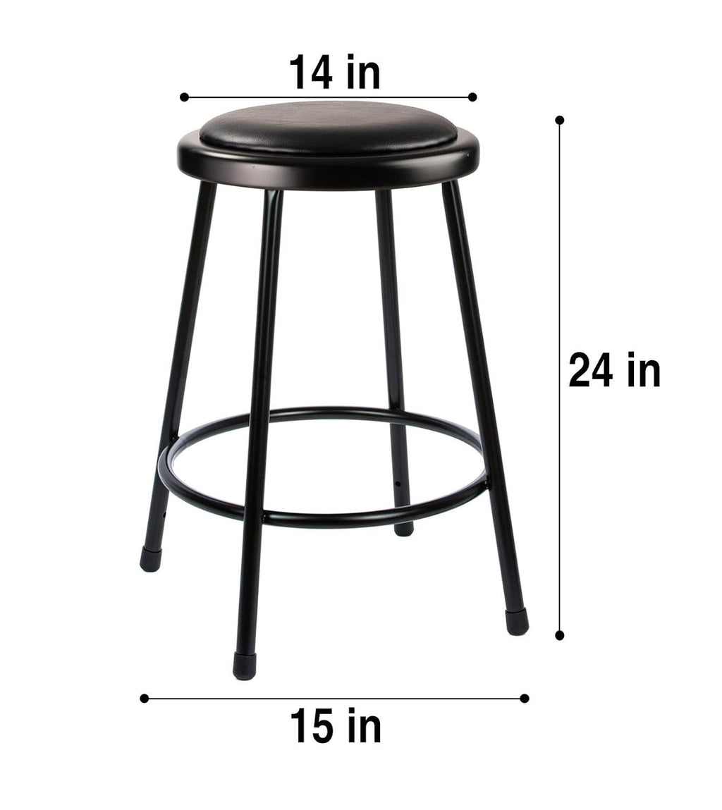 (2 Pack) Black Vinyl Padded Stool