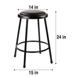 (2 Pack) Black Vinyl Padded Stool