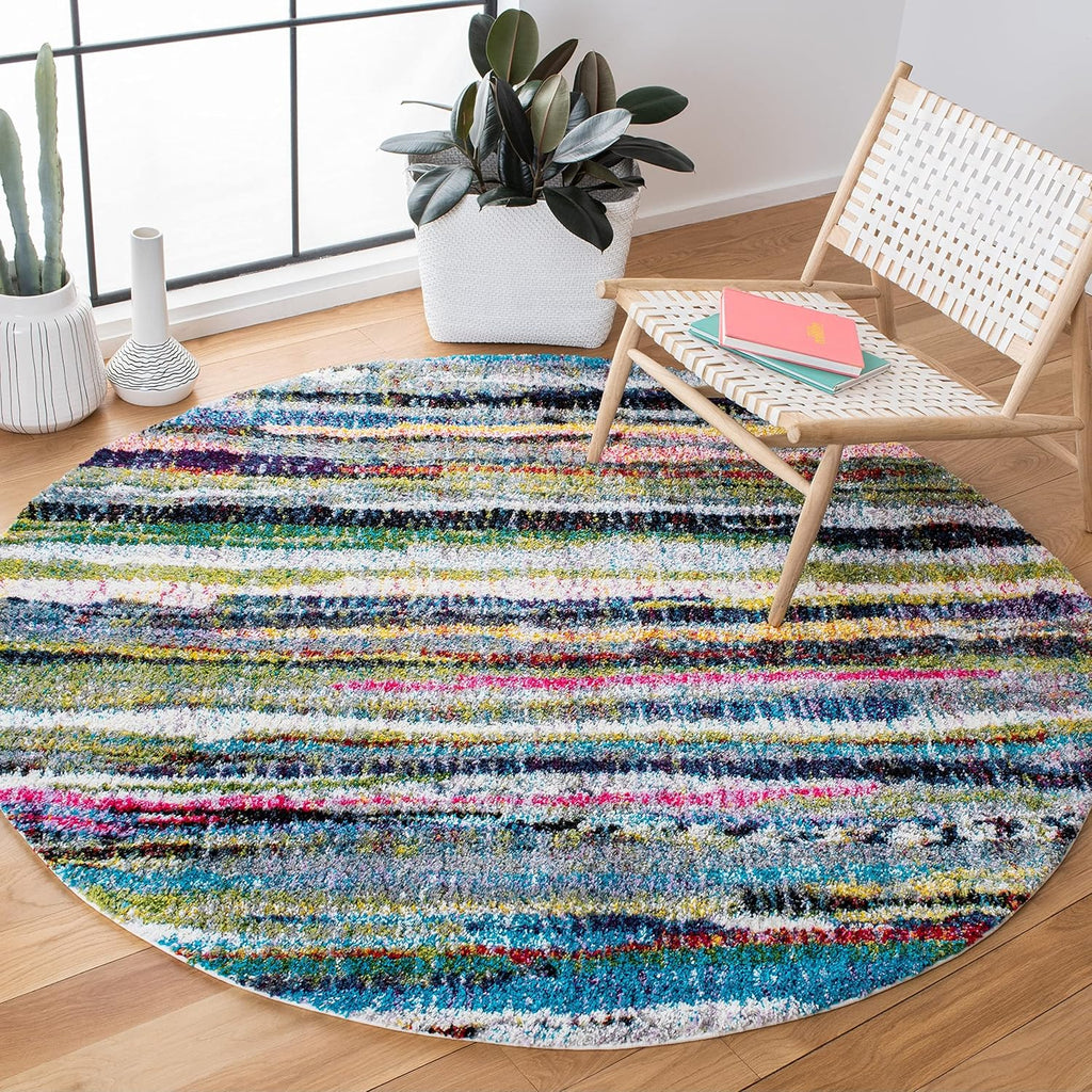Fiesta Shag Collection Area Rug - 9' X 12', Multi, Modern Abstract Design, Non-Shedding & Easy Care, 0.5-Inch Thick Ideal for High Traffic Areas in Living Room, Bedroom (FSG367M)