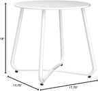 Outdoor Side Table 18-Inch round End Table Accent Table for Bistro Balcony Apartment White