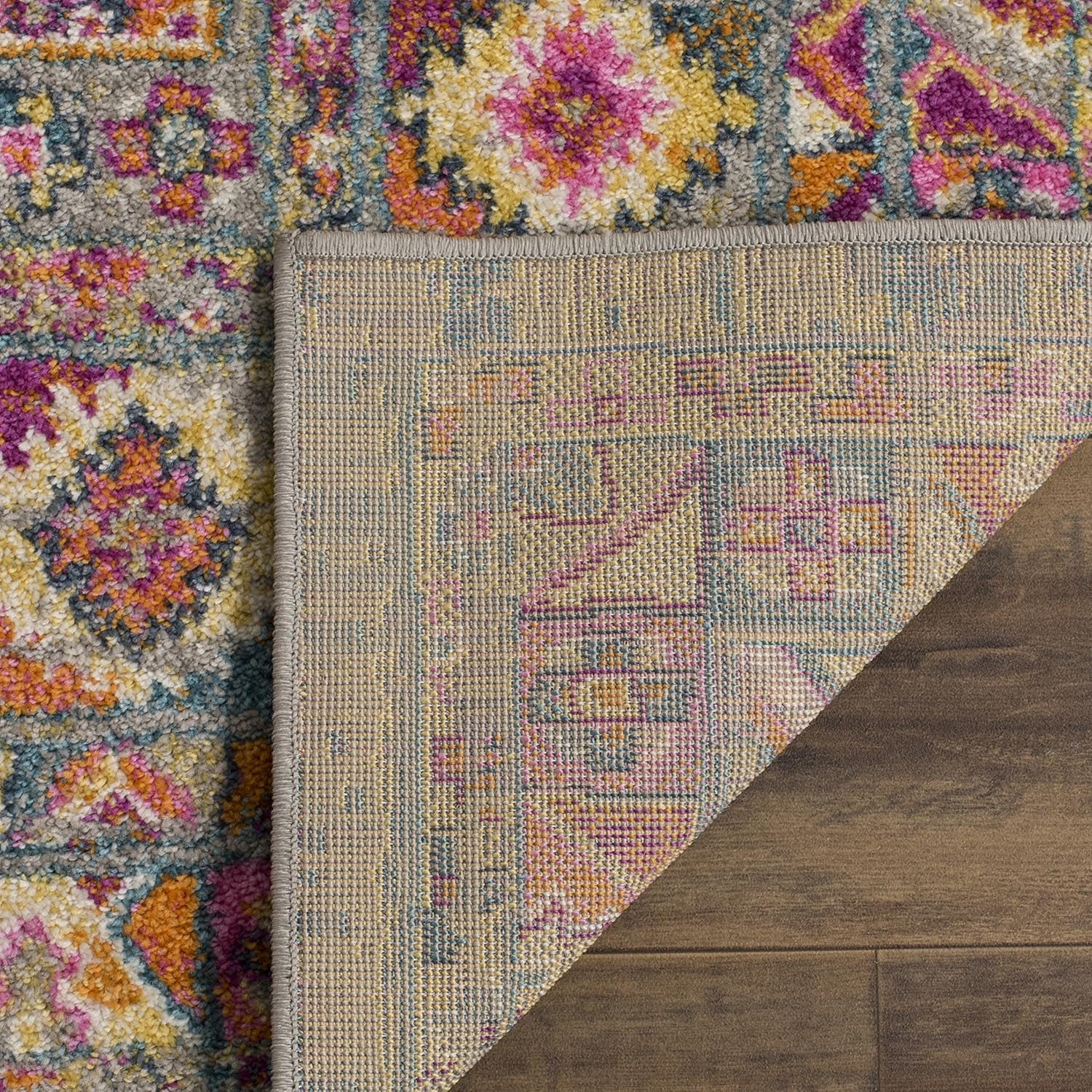 Madison Collection Accent Rug - 4' X 6', Light Grey & Fuchsia, Boho Chic Medallion Design, Non-Shedding & Easy Care, Ideal for High Traffic Areas in Entryway, Living Room, Bedroom (MAD133G)