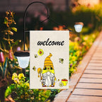 Summer Garden Flags, Gnomes Double Sided Garden Flag Seasonal Welcome Yard Flag Burlap Garden Flag for outside Labor Day Garden Flag for Bee Garden Decor