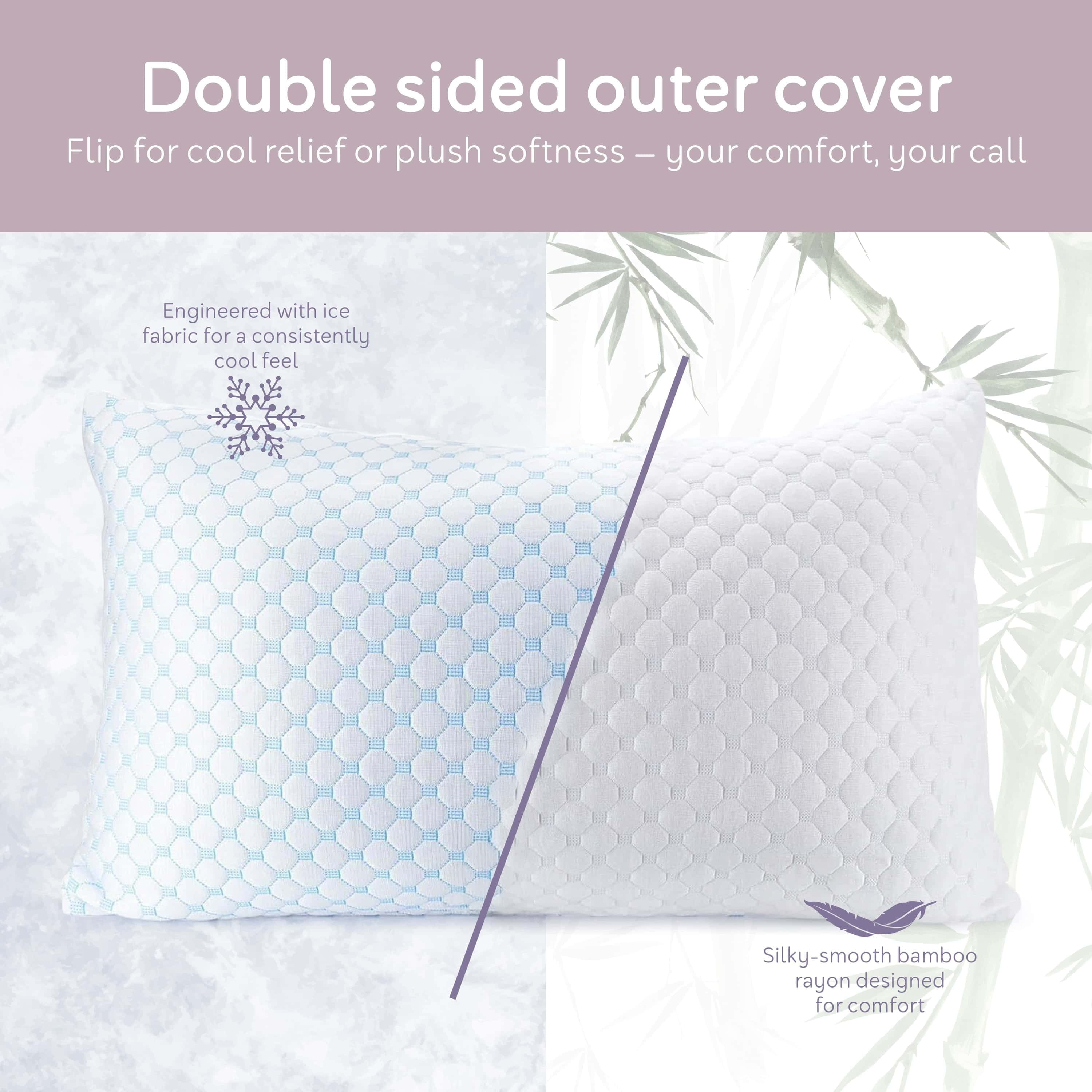 Temperature Queen Pillows Set of 2, Regulating and Adjustable Soft Memory Foam Cooling Bed Pillows Queen Size Pillows Set of 2, 20" X 30"