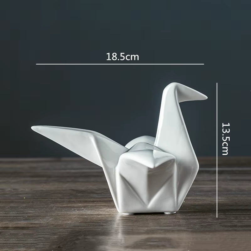 Modern Home Ceramics Thousand Paper Cranes Origami Abstract Handicraft Furnishings Children'S Room Decoration Accessories