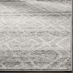 Adirondack Collection Runner Rug - 2'6" X 6', Silver & Ivory, Distressed Design, Non-Shedding & Easy Care, Ideal for High Traffic Areas in Living Room, Bedroom (ADR124B)