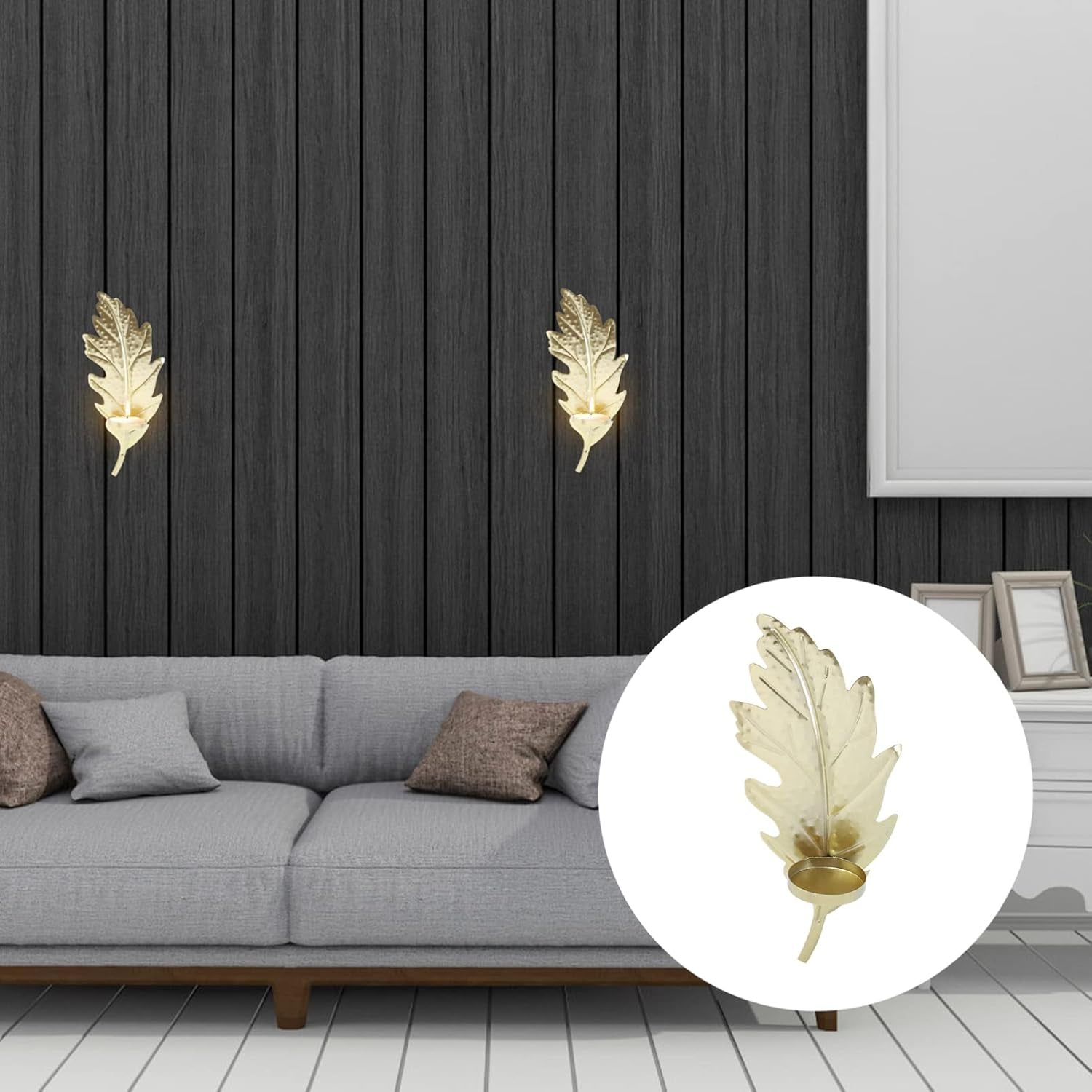 1Pc Wall-Mounted Candle Holder Creative Leaf Design Wall Decor for Living Room Bedroom Dining Accent for Parties and Weddings