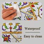 Rectangle Table Cloth, Waterproof Vinyl Tablecloth with Flannel Backing, Table L