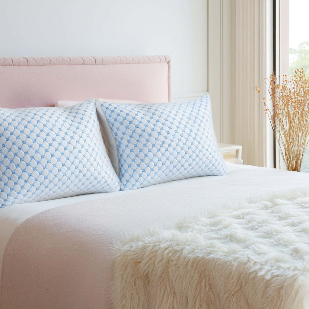 Temperature Queen Pillows Set of 2, Regulating and Adjustable Soft Memory Foam Cooling Bed Pillows Queen Size Pillows Set of 2, 20" X 30"